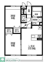 フィオーレ上白根1 2LDKの間取図画像