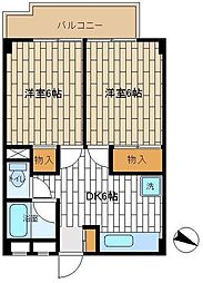 (有)森ビル 2DKの間取図画像