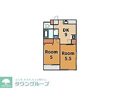 セントラルヴィラ 2DKの間取図画像