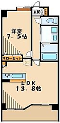 グローリエ3270 1LDKの間取図画像