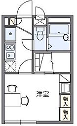 レオパレスドリーミングヒルズ 1Kの間取図画像