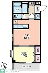 パルス日吉 1DKの間取図画像