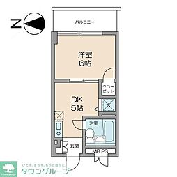 ステップス 1DKの間取図画像