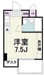 T'sgarden都筑ふれあいの丘2 ワンルームの間取図画像