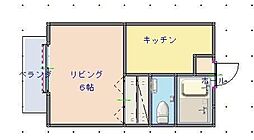 メゾンエトワール 1Kの間取図画像