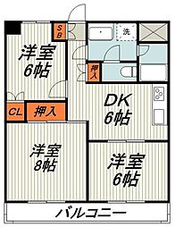 グランドパレス三保 3DKの間取図画像