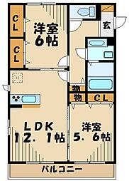 プリマベーラ2 2LDKの間取図画像