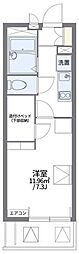 レオパレスドミール3 1Kの間取図画像