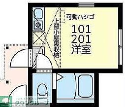 コート・ライズ神大寺 ワンルームの間取図画像