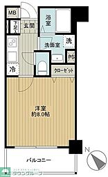 グリフィン新横浜・伍番館 1Kの間取図画像