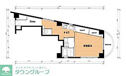 ローズビル 1Kの間取図画像