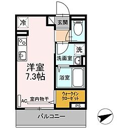ピフォンテ日吉 ワンルームの間取図画像