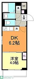 REONE宮崎台 1DKの間取図画像