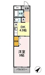第一富来ハイツ 1DKの間取図画像