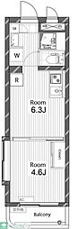 okkoユースピア綱島 1DKの間取図画像