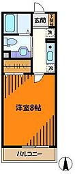 リビエール野川 1Kの間取図画像