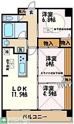 ルネス・コリーヌ 3LDKの間取図画像