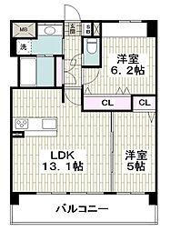 t.t.unite 2LDKの間取図画像