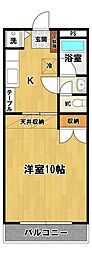 デイア天久保 1Kの間取図画像