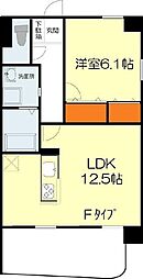 ハイパー桜 1LDKの間取図画像