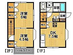 アヴァンメゾン台坪 2DKの間取図画像