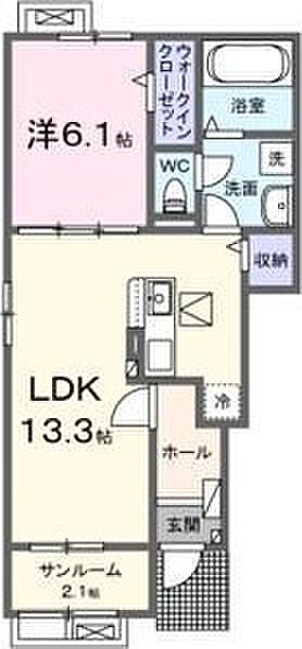 クレイドル　IV 101｜茨城県つくば市若栗(賃貸アパート1LDK・1階・50.01㎡)の写真 その2