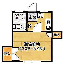 ベルメゾン春日 1Kの間取図画像