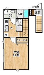 Rainbow Mirai A棟 1Kの間取図画像
