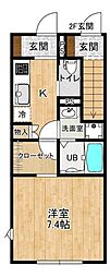 Rainbow Mirai B棟 1Kの間取図画像