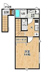Rainbow Mirai E棟 1Kの間取図画像