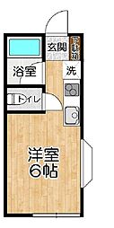 エミーヒルズ5 ワンルームの間取図画像