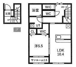 city heights II 1LDKの間取図画像