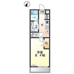 グランシェル 1Kの間取図画像