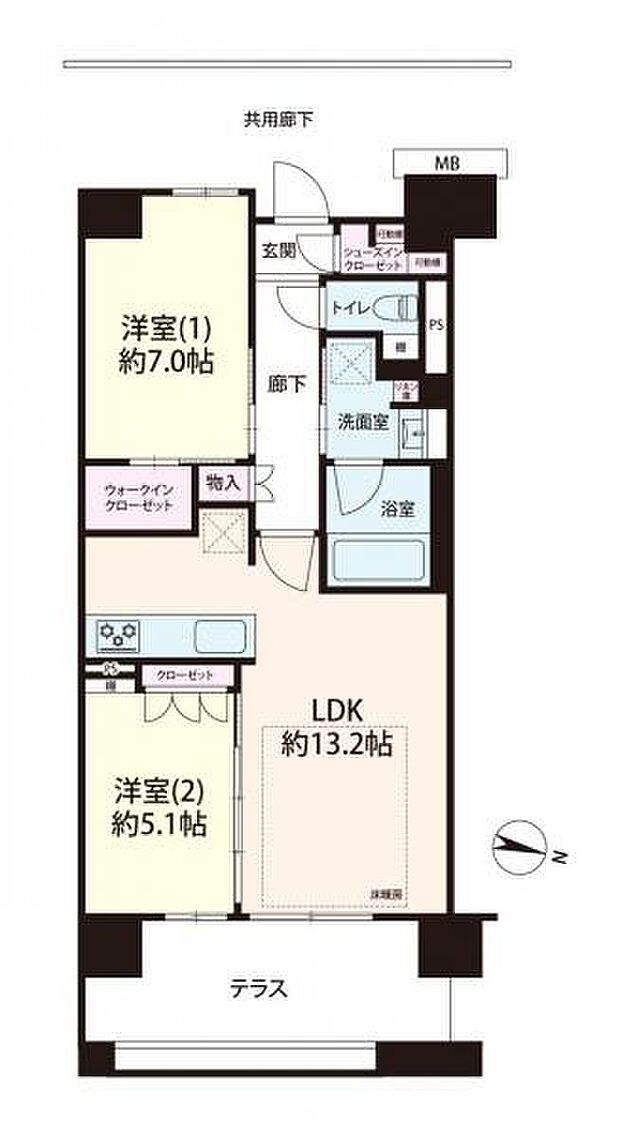 〜間取り図〜 WIC・SICが完備された収納豊富物件になります。