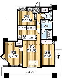 ルイシャトレ清水谷 3LDKの間取り