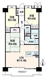 エンゼルブレッサ上町楠木通り 3LDKの間取り