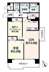 朝日プラザ西天満 1SLDKの間取図画像
