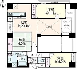 ル・グランデ北久宝寺 3LDKの間取図画像