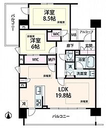 メトライズ森ノ宮中央 2LDKの間取図画像