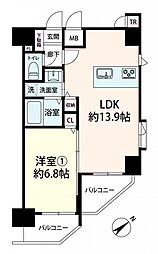 プレサンス心斎橋リベルタ 1LDKの間取図画像