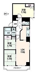インペリアルコープ谷町 3LDKの間取図画像