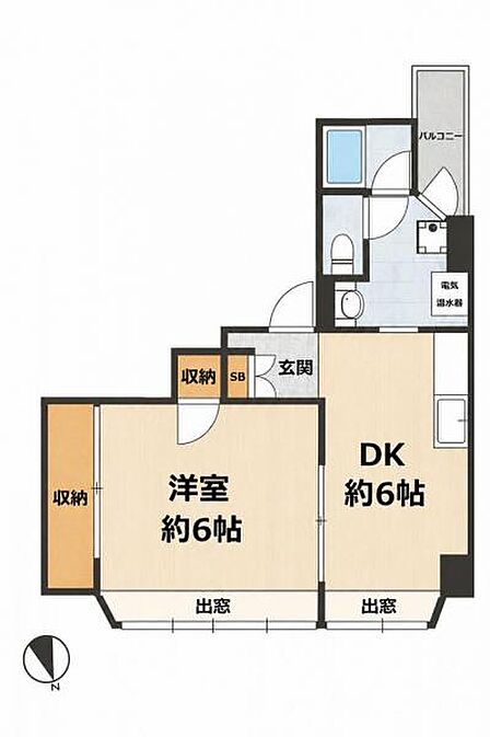 ≪間取図≫ 単身者やカップルにおすすめの間取りです。