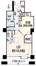 ジーニス大阪ウエスト棟 1LDKの間取図画像