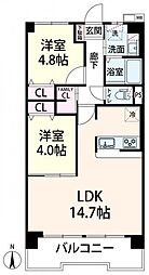 福島グランドヴィラ 2LDKの間取図画像