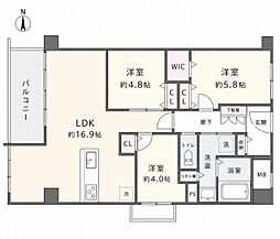 サンハイム南森町 3LDKの間取図画像