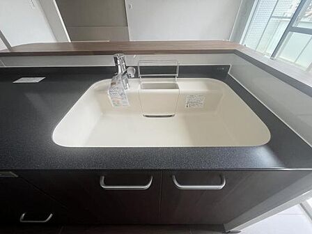 浄水器内蔵型ハンドシャワー水栓を採用しています。ワンタッチ式で浄水機能に切り替えができます