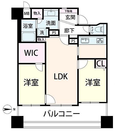 2LDK 間取り