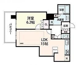 レジデンス梅田ローレルタワー 1SLDKの間取図画像