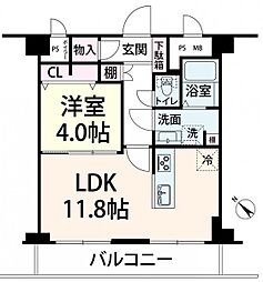 近鉄淀川リバーサイドマンション 1LDKの間取図画像