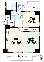 ダイアパレス塚本 2DKの間取図画像